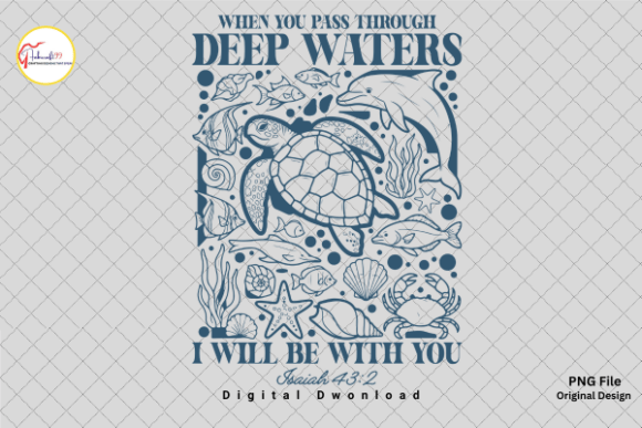 Faith Sea Turtle Summer PNG: Coastal Scripture Design