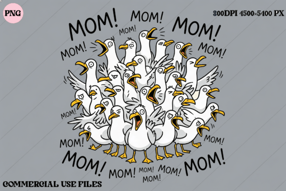 Funny Mom Seagulls PNG: Elevate Your Creative Projects
