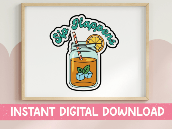 Sip Happens: The Ultimate Iced Tea Sticker for Branding & Crafts