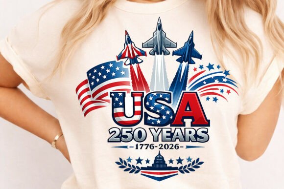 USA 250 Years Patriotic Jets Sublimation Design